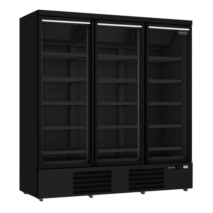 CONGÉLATEUR 3 PORTES EN VERRE NOIR JDE-1530F BL