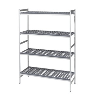 RAYONNAGE 4 NIVEAUX POUR CHAMBRE FROIDE, L 2472 x P 365 MM MODULE 20 "F+H"