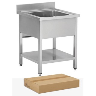 PLONGE INOX DEMONTABLE, 1 BAC SANS EGOUTTOIR, AVEC SOUTABLETTE, L 700 MM JPG1KIT-070701 FORCAR